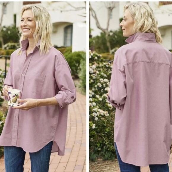 Frank & Eileen Tops - Frank And Eileen Shirley Button Up Washed Wine Oxford Long Sleeve Oversized S